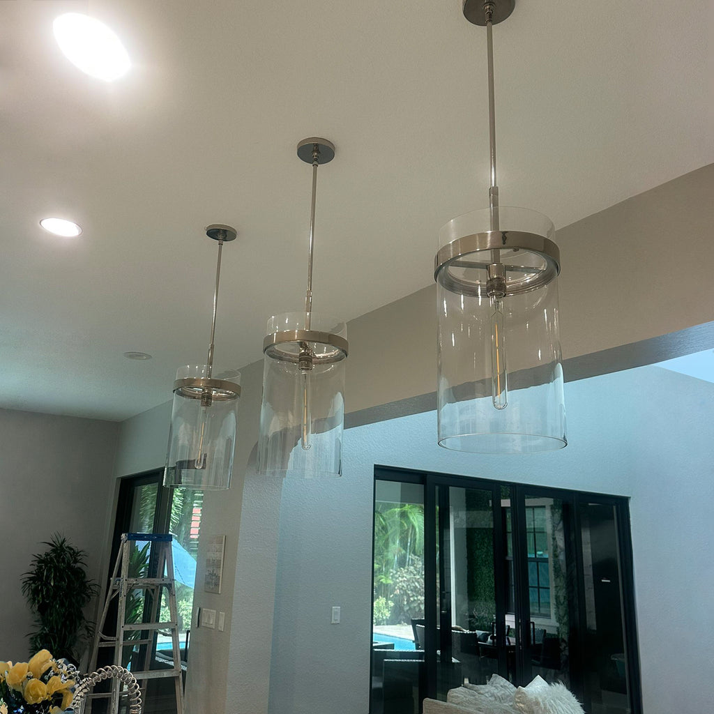 8 Inch Cylinder Glass Pendant Light - Ravelle