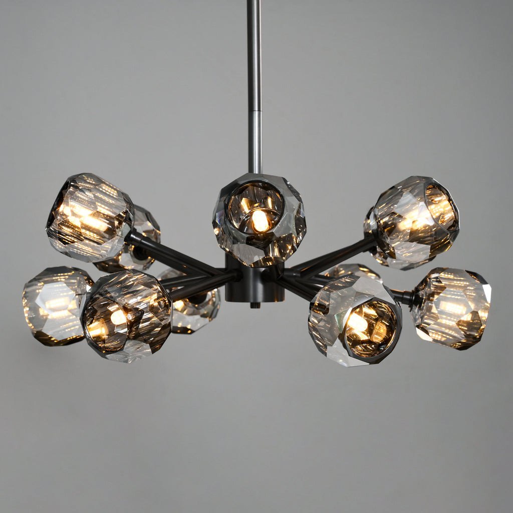 24 Inch Smoked Crystal Sputnik Sphere Chandelier – Boule