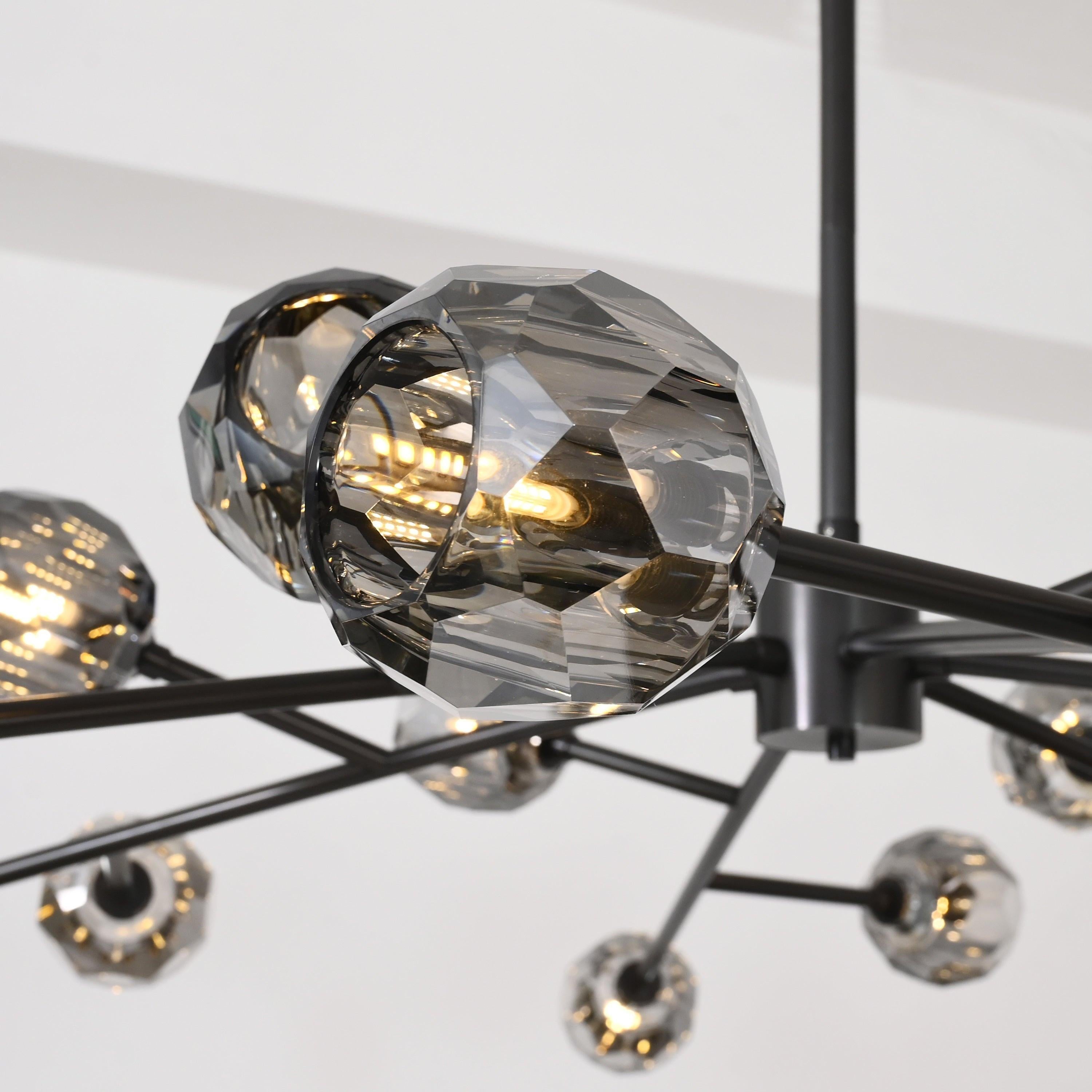72 Inch Smoked Crystal Sputnik Sphere Chandelier – Boule