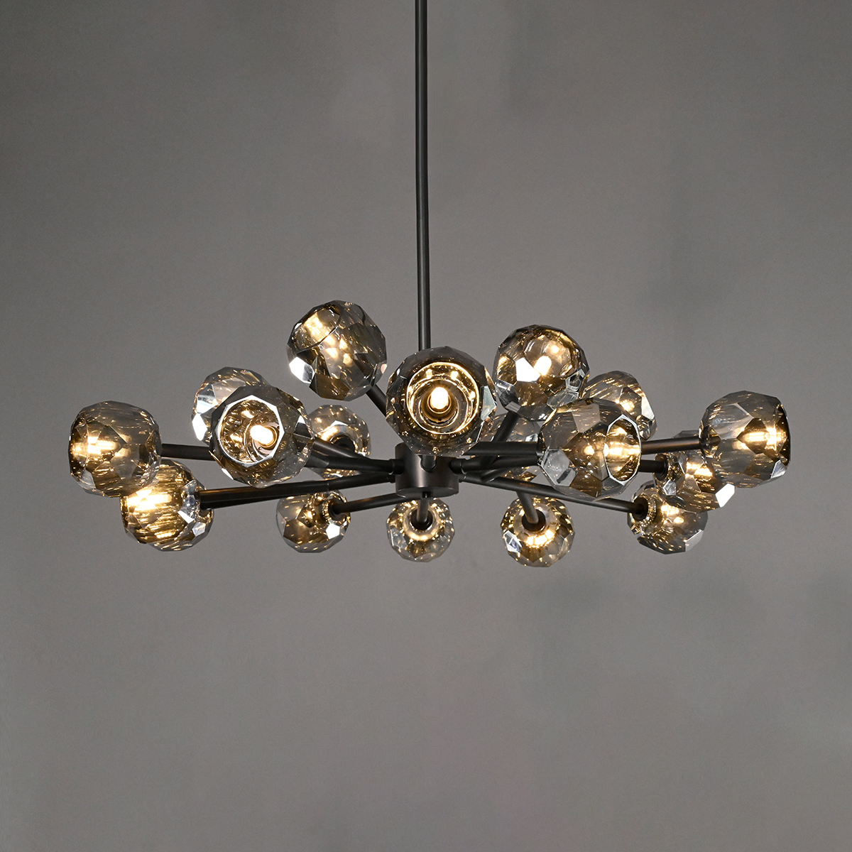 36 Inch Smoked Crystal Sputnik Sphere Chandelier – Boule