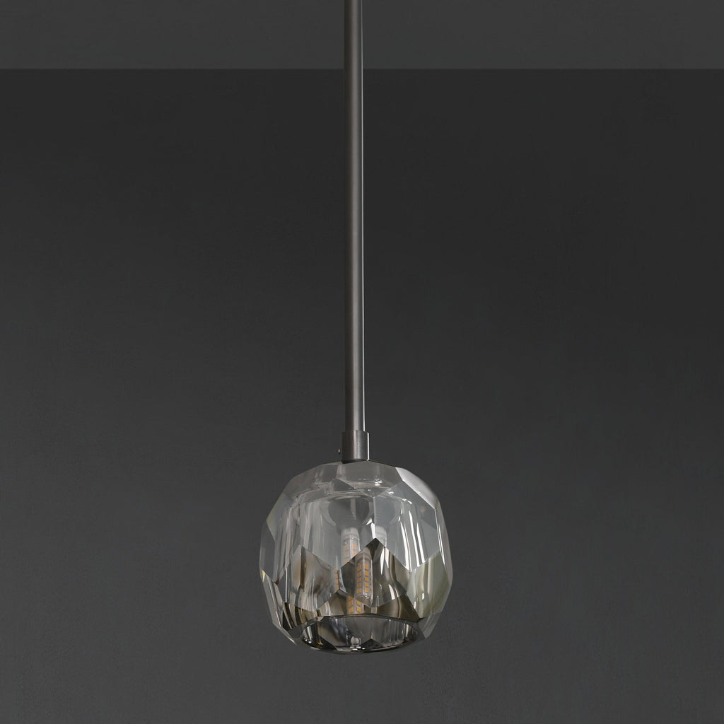 5 Inch Globe Smoked Crystal Rod Pendant Light – Boule
