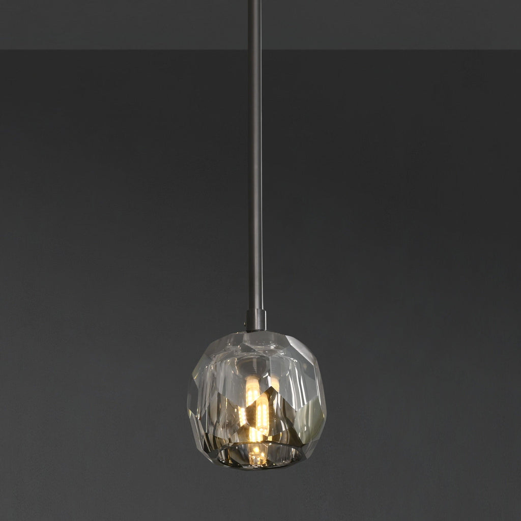5 Inch Globe Smoked Crystal Rod Pendant Light – Boule
