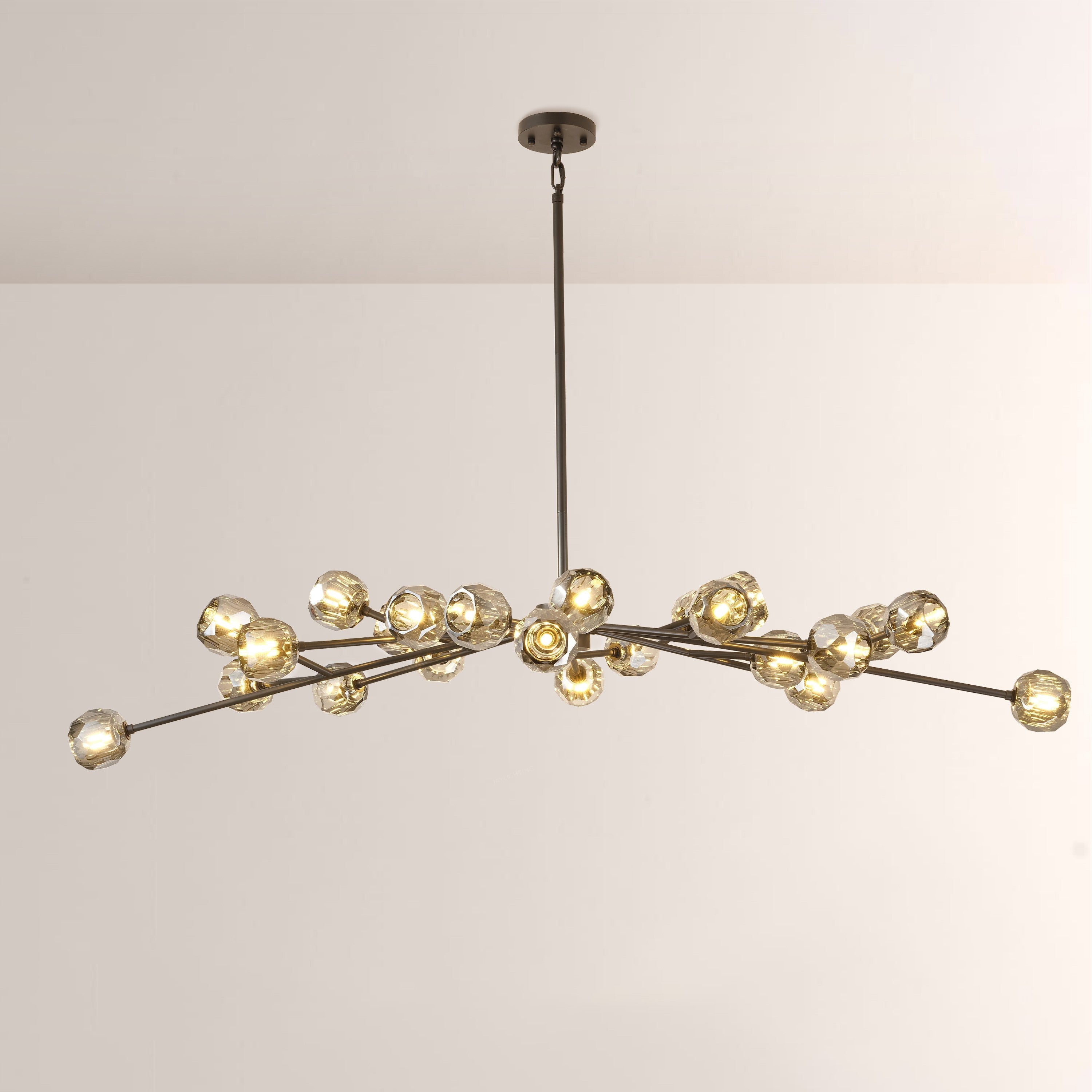 72 Inch Smoked Crystal Arm Oval Chandelier – Boule