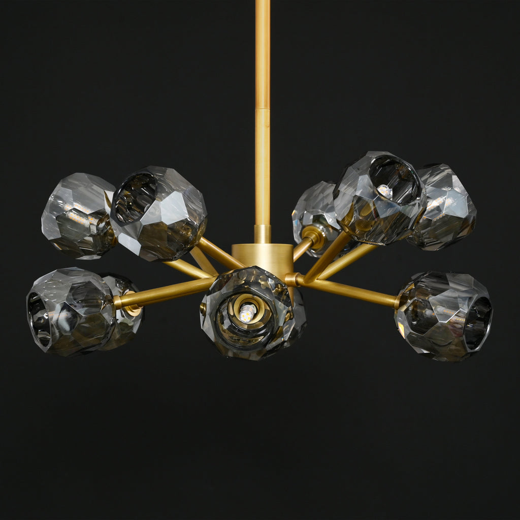 24 Inch Smoked Crystal Sputnik Sphere Chandelier – Boule