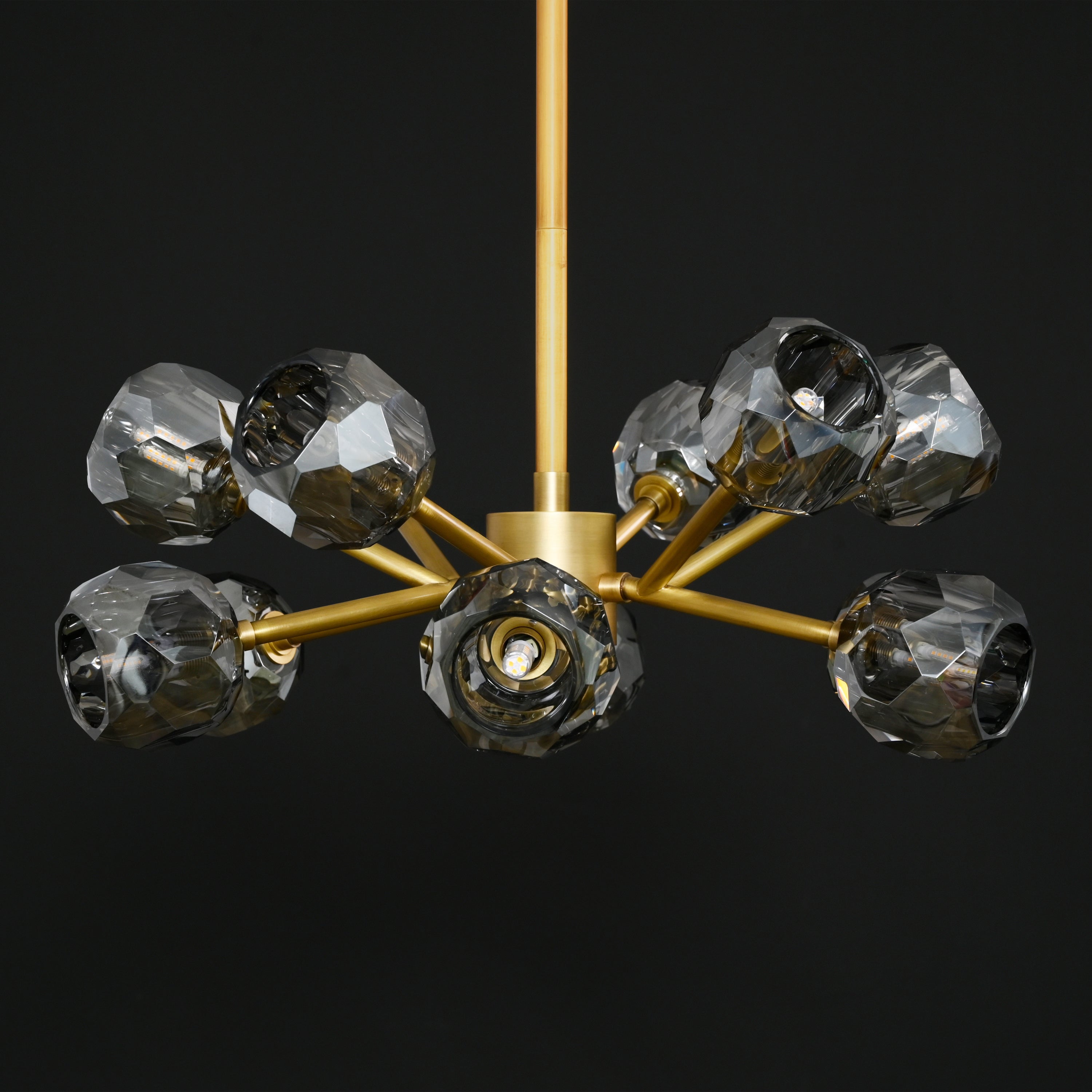 24 Inch Smoked Crystal Sputnik Sphere Chandelier – Boule