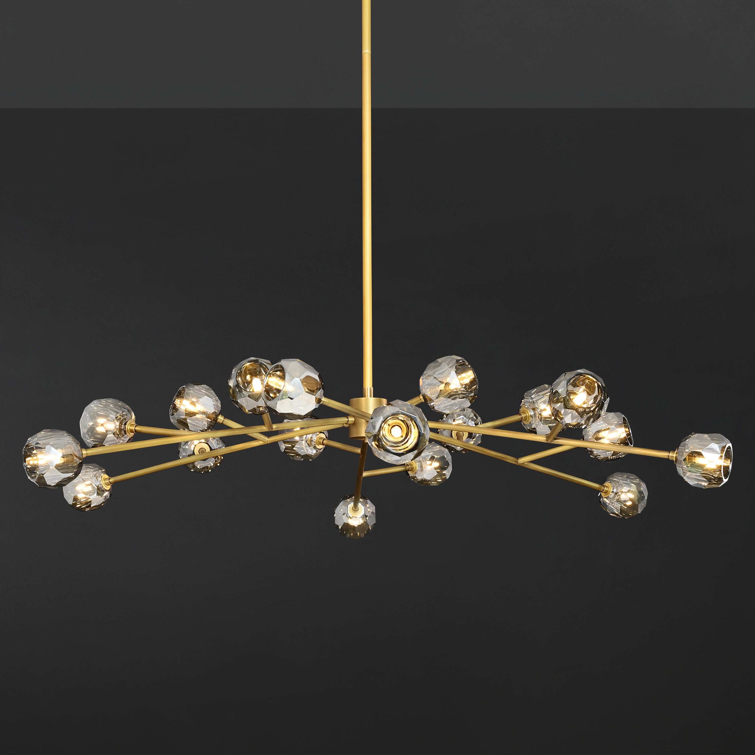 60 Inch Smoked Crystal Sputnik Sphere Chandelier – Boule