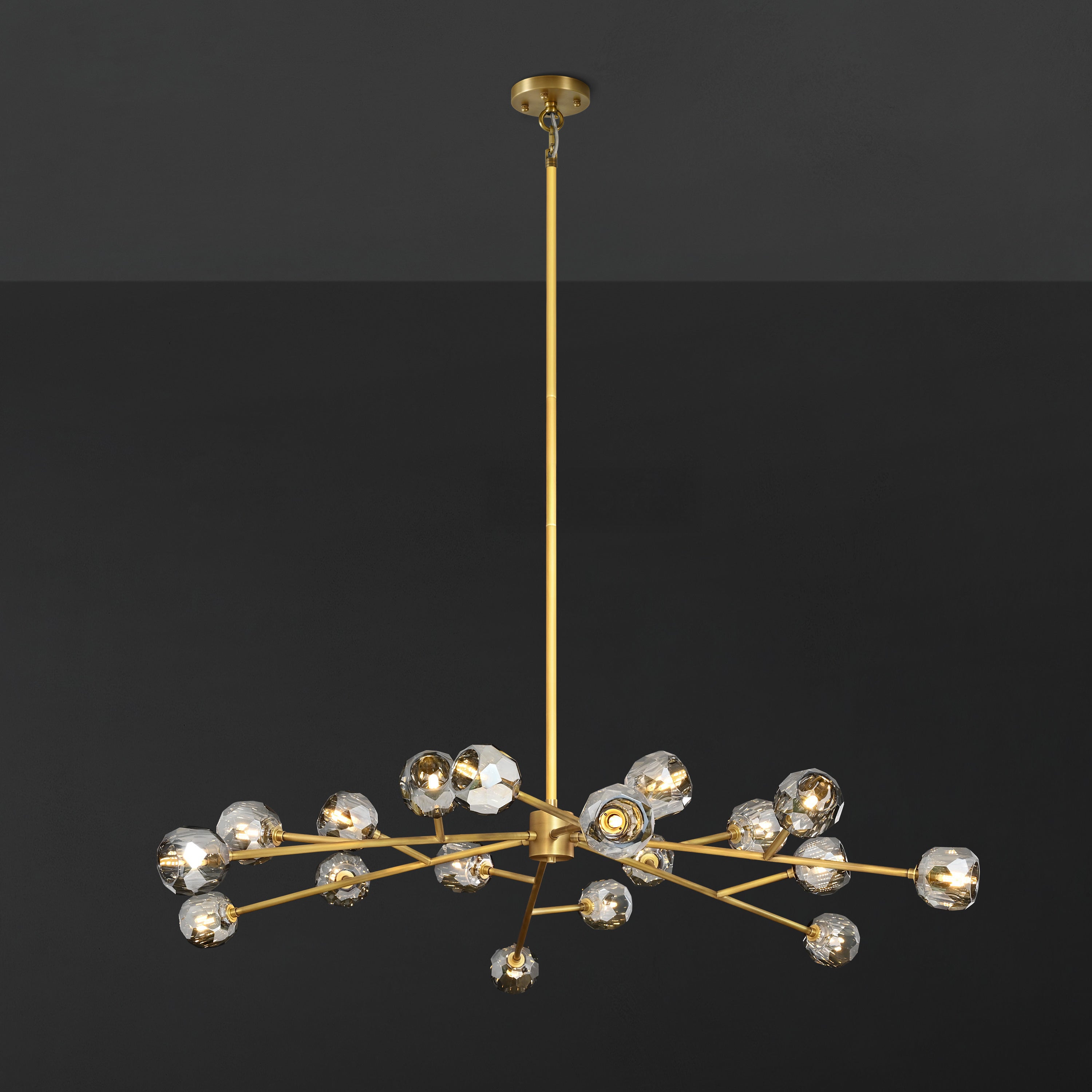 60 Inch Smoked Crystal Sputnik Sphere Chandelier – Boule