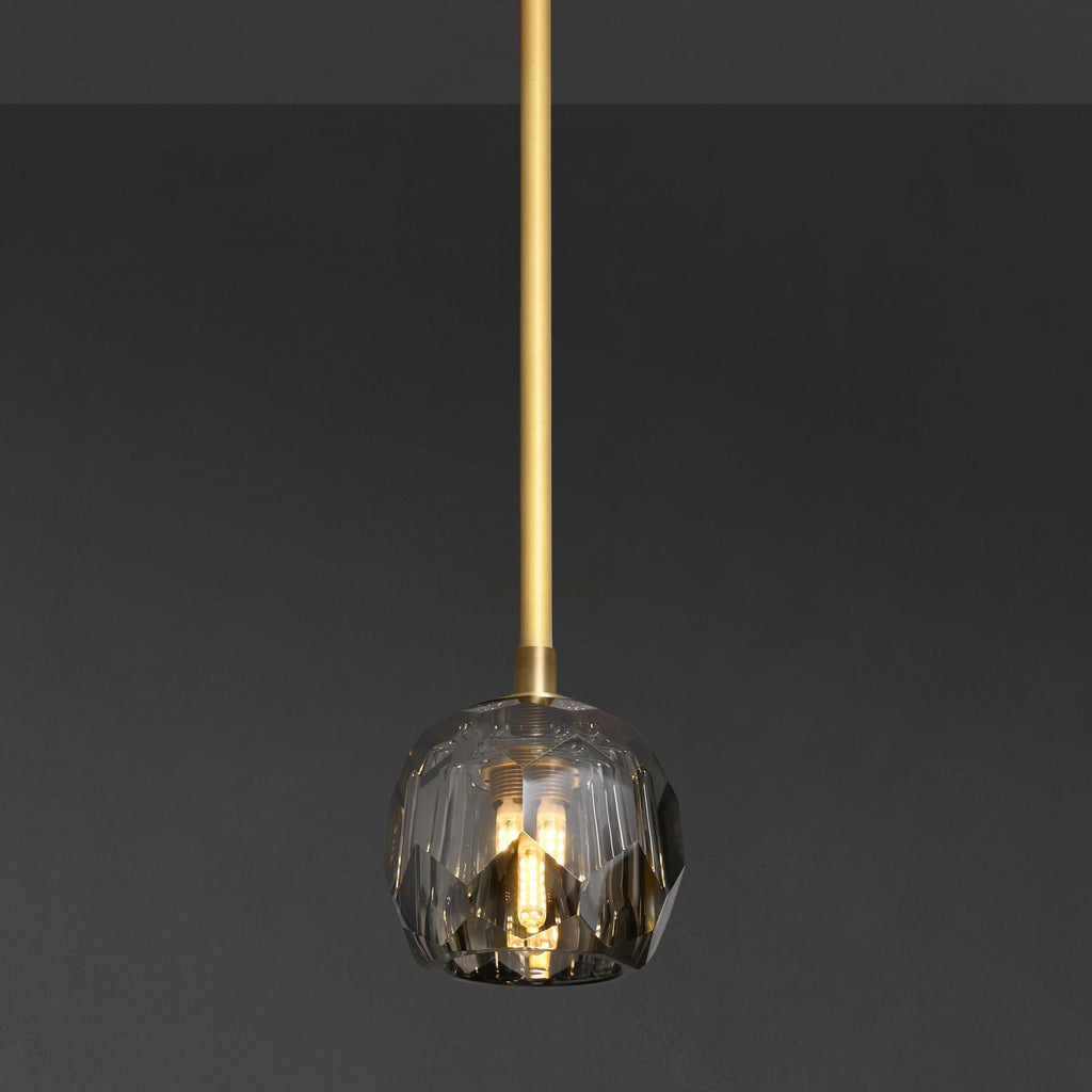 5 Inch Globe Smoked Crystal Rod Pendant Light – Boule