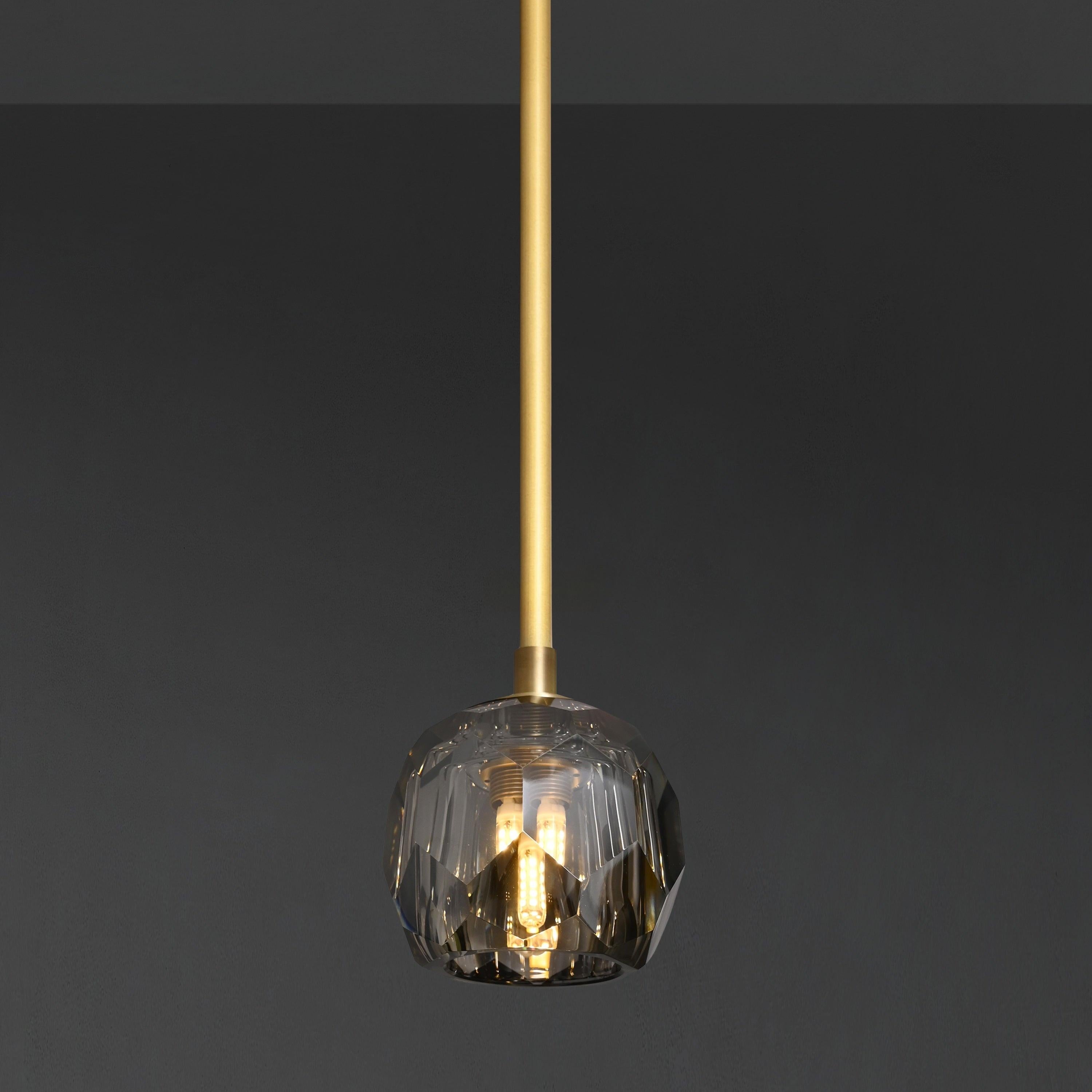 5 Inch Globe Smoked Crystal Rod Pendant Light – Boule