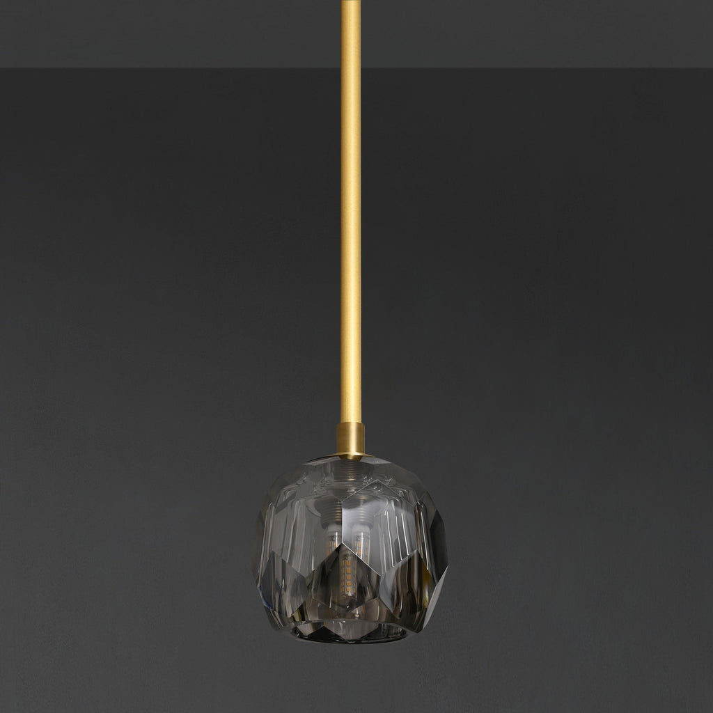 5 Inch Globe Smoked Crystal Rod Pendant Light – Boule