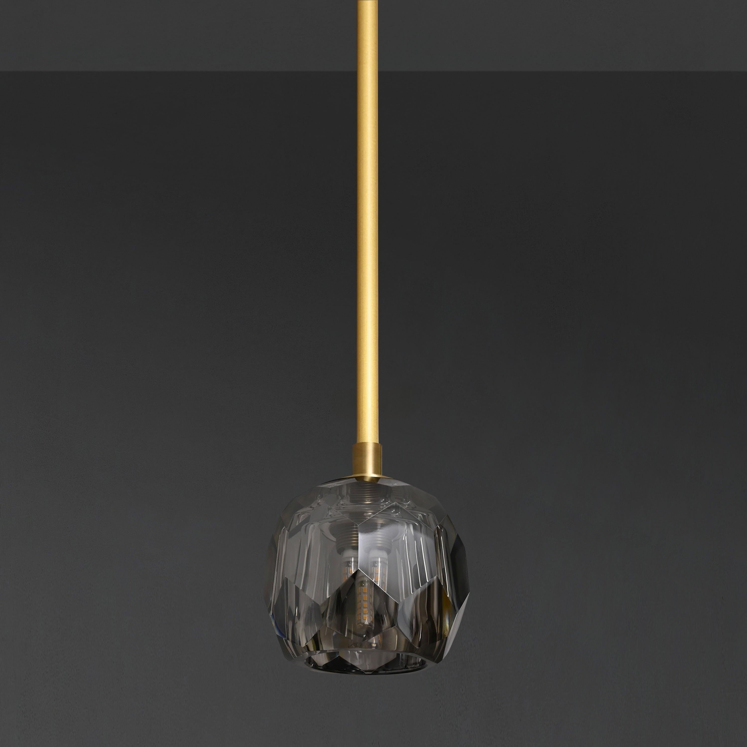5 Inch Globe Smoked Crystal Rod Pendant Light – Boule