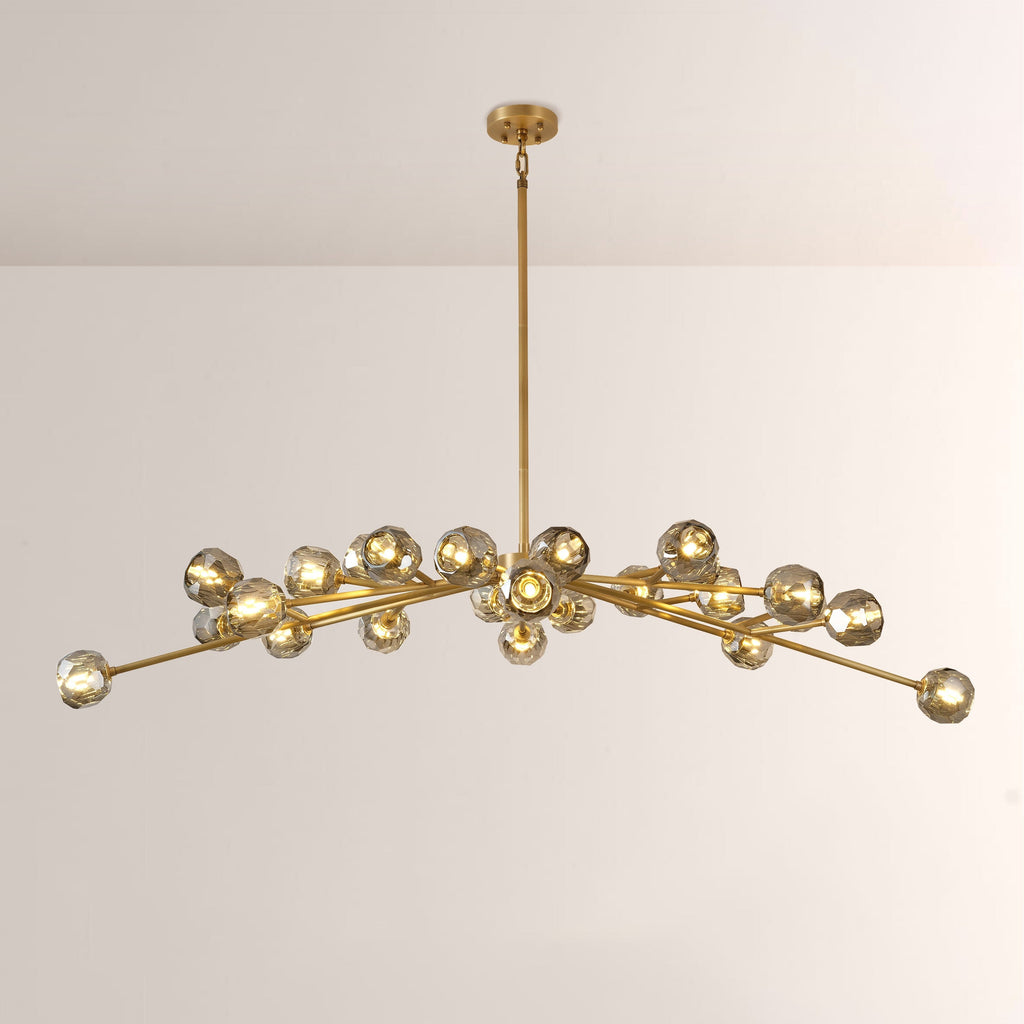 72 Inch Smoked Crystal Arm Oval Chandelier – Boule