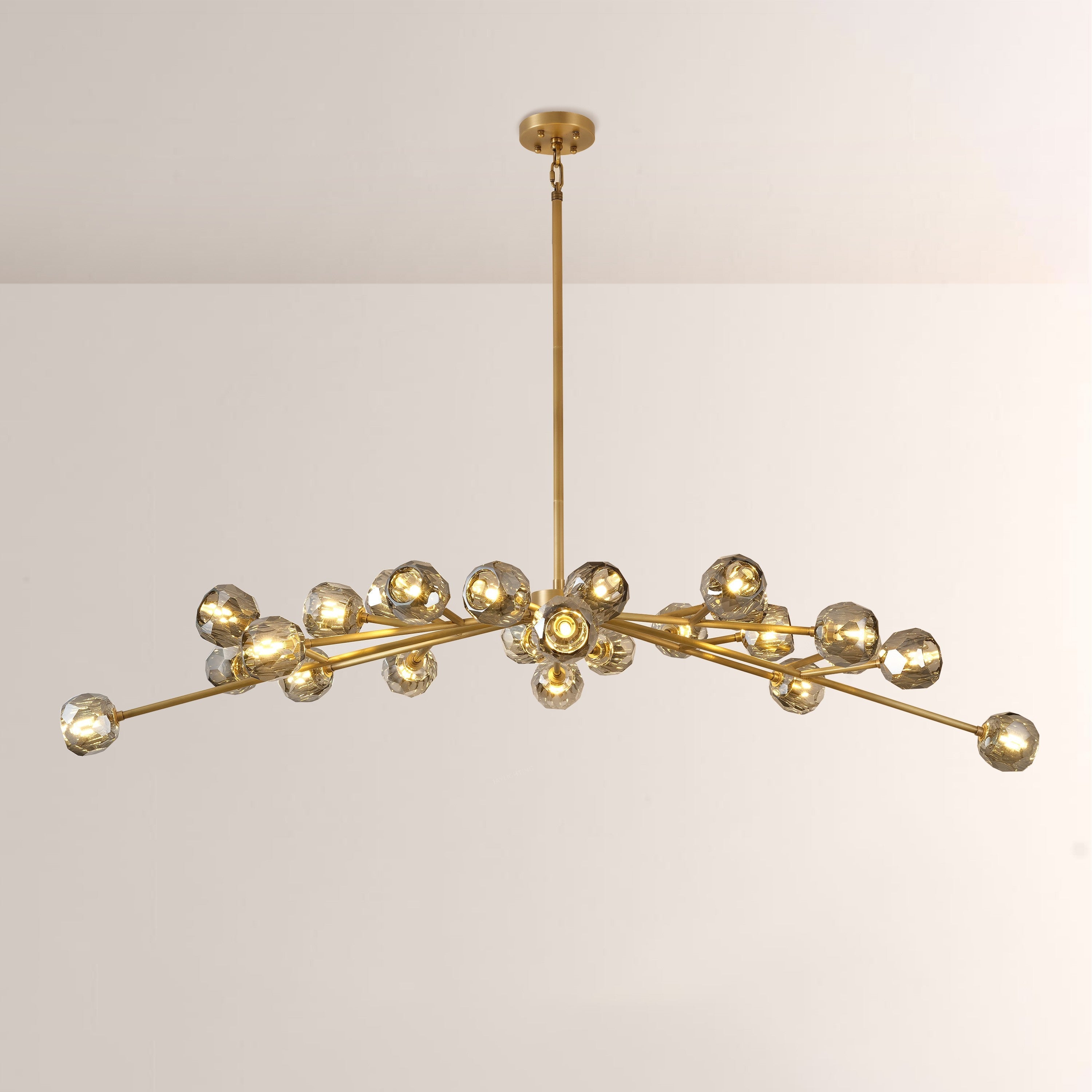 72 Inch Smoked Crystal Arm Oval Chandelier – Boule