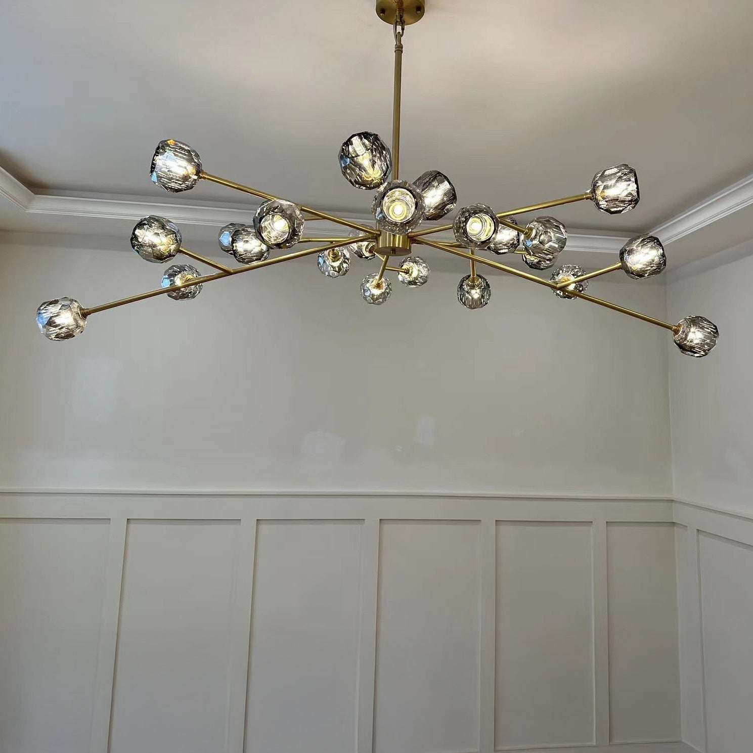 72 Inch Smoked Crystal Arm Oval Chandelier – Boule