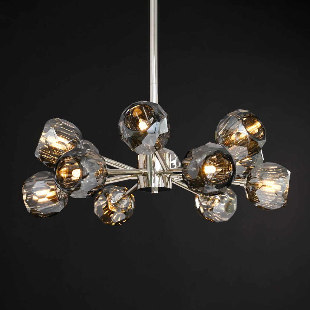 24 Inch Smoked Crystal Sputnik Sphere Chandelier – Boule