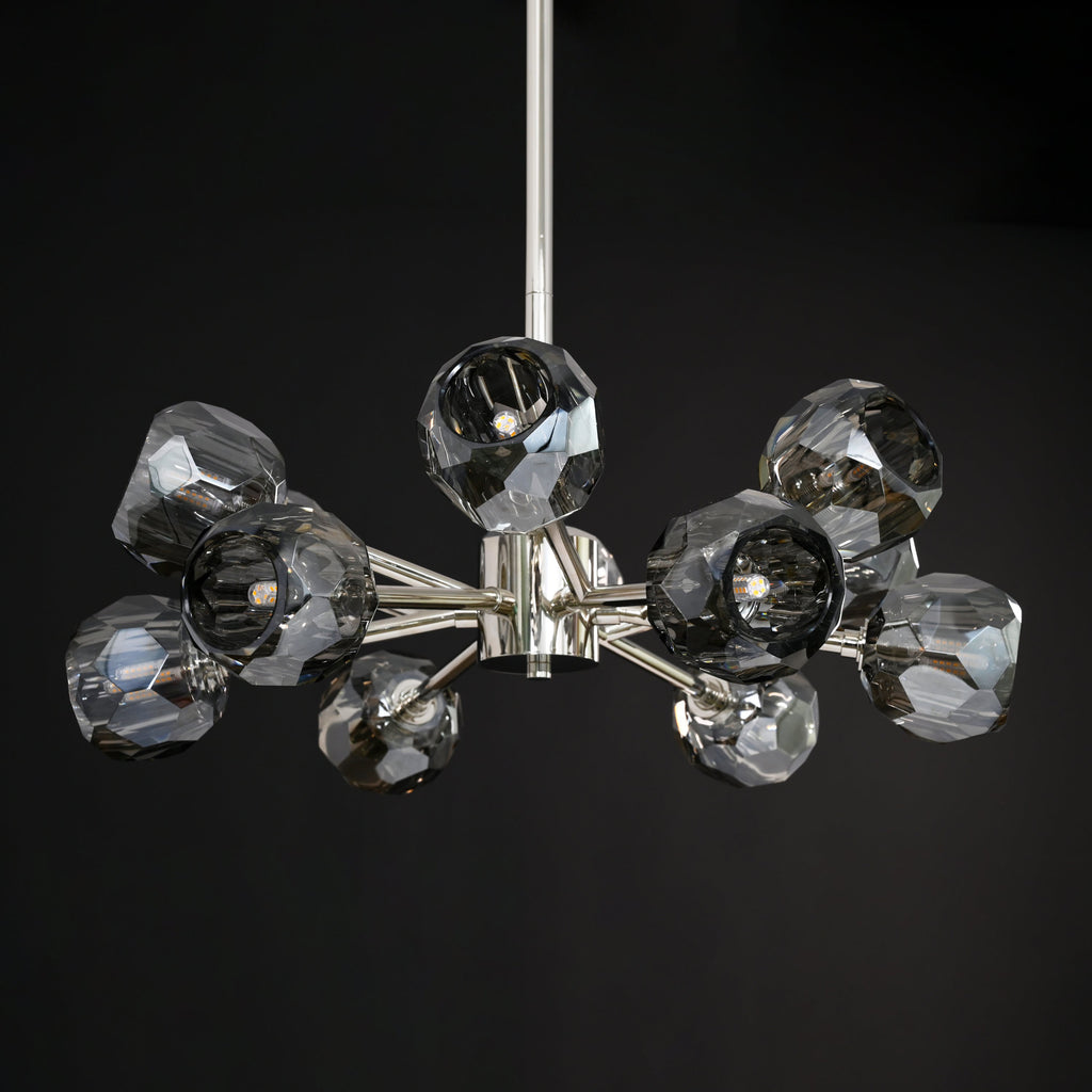 24 Inch Smoked Crystal Sputnik Sphere Chandelier – Boule