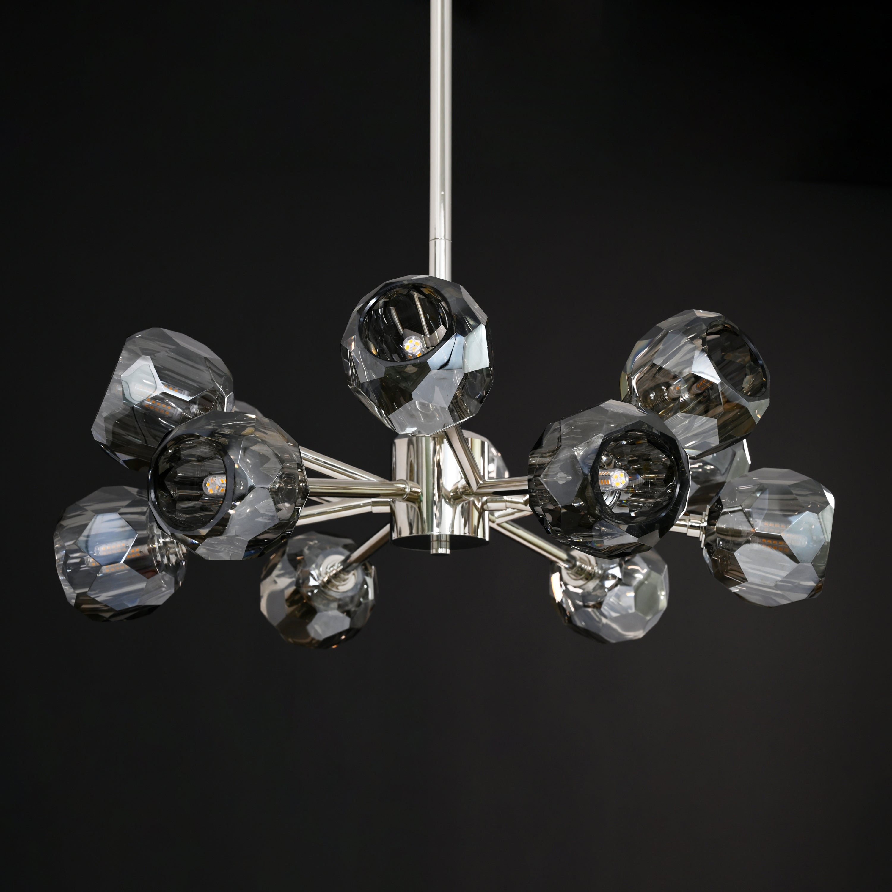 24 Inch Smoked Crystal Sputnik Sphere Chandelier – Boule