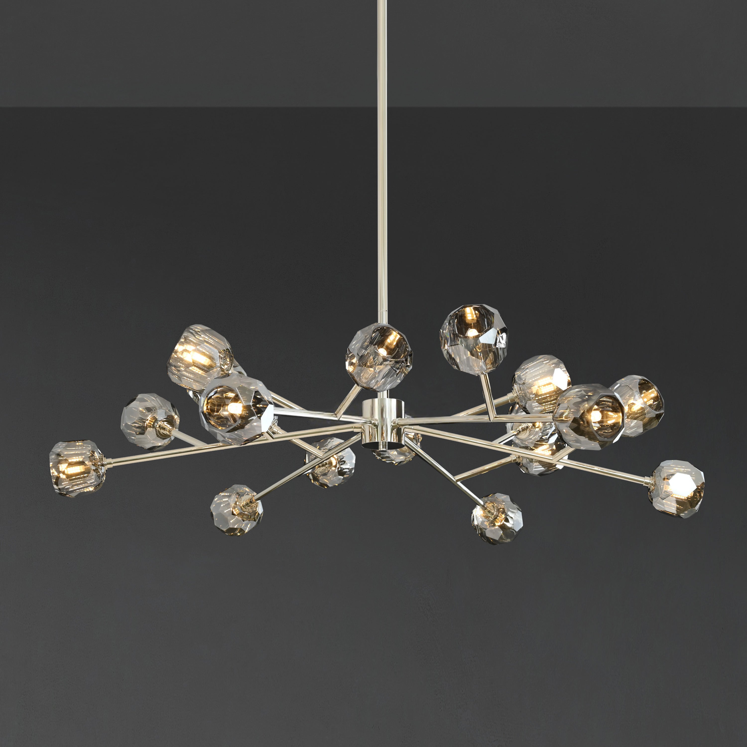 48 Inch Smoked Crystal Sputnik Sphere Chandelier – Boule
