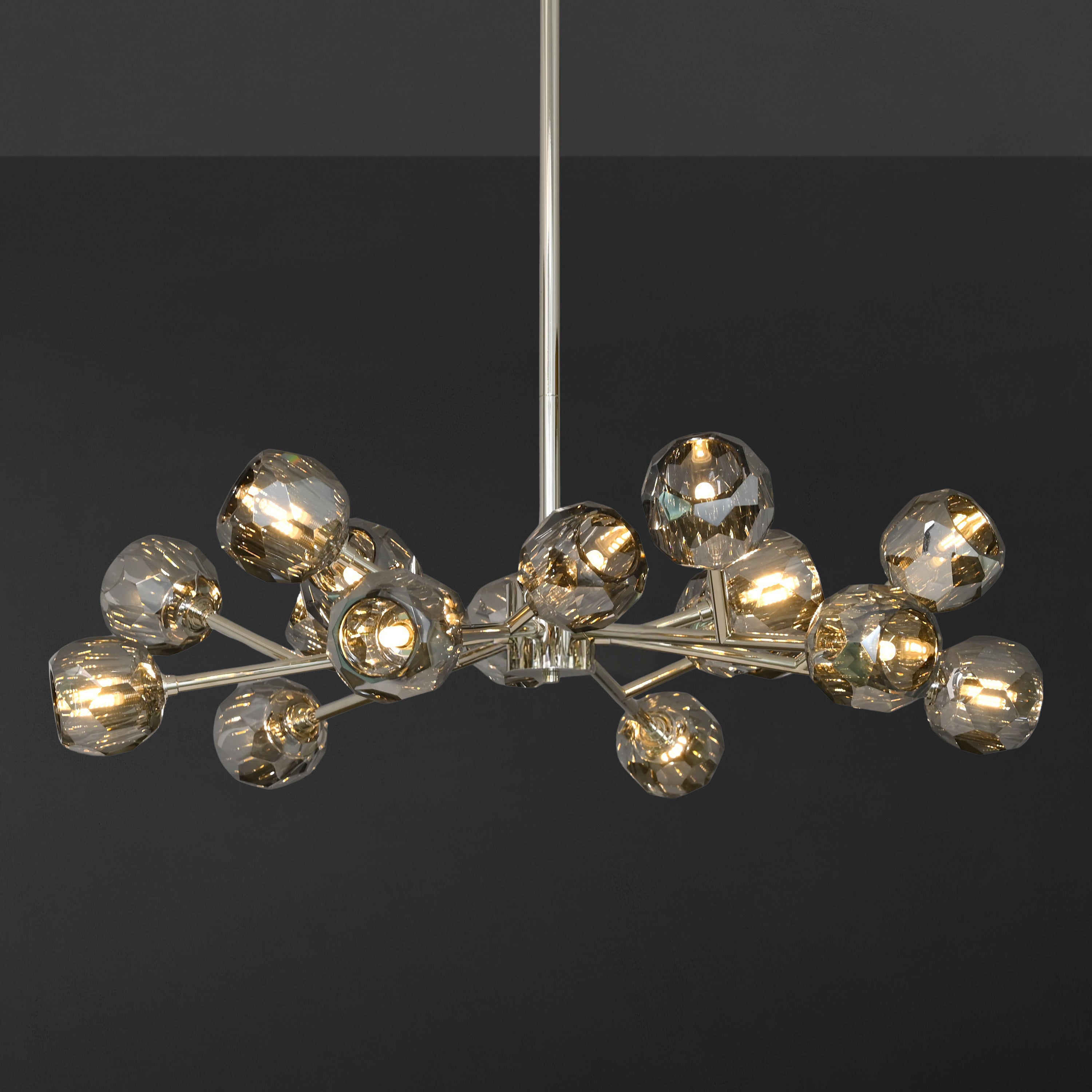 36 Inch Smoked Crystal Sputnik Sphere Chandelier – Boule