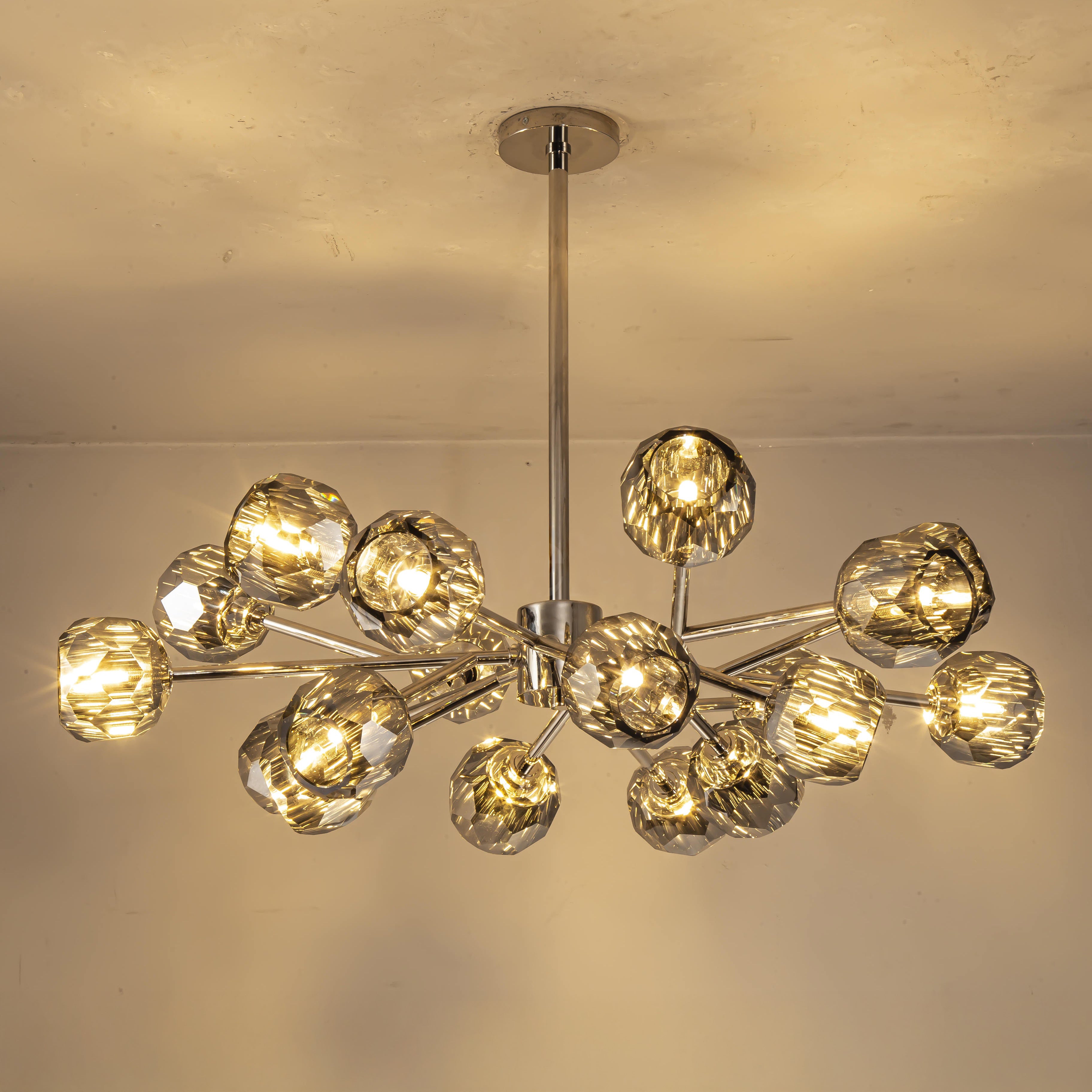 36 Inch Smoked Crystal Sputnik Sphere Chandelier – Boule