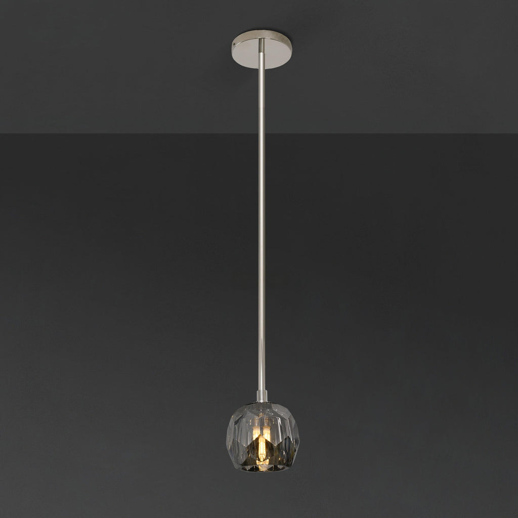 5 Inch Globe Smoked Crystal Rod Pendant Light – Boule