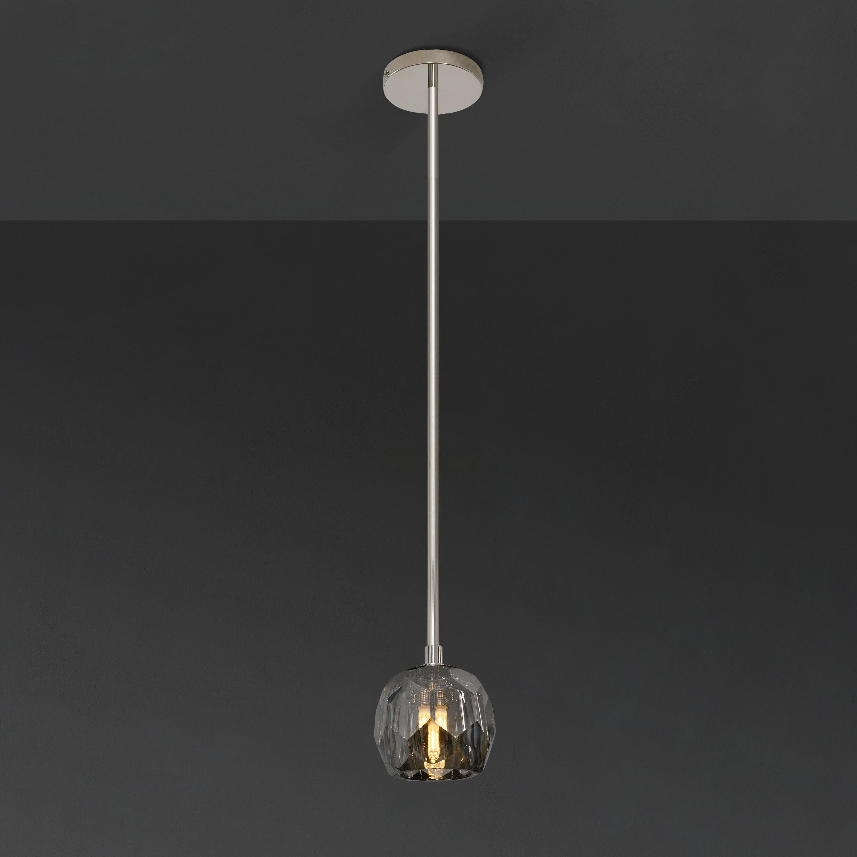 5 Inch Globe Smoked Crystal Rod Pendant Light – Boule