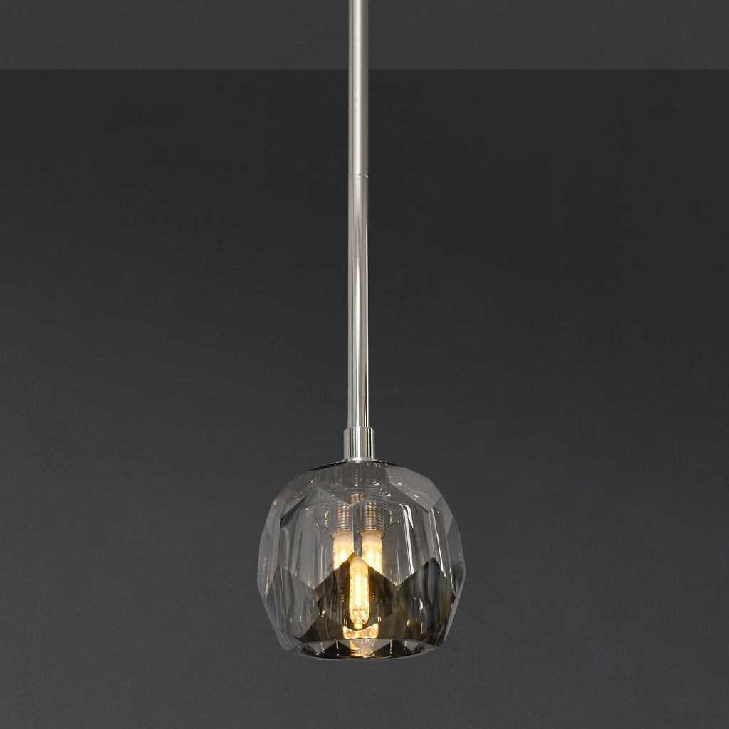 5 Inch Globe Smoked Crystal Rod Pendant Light – Boule