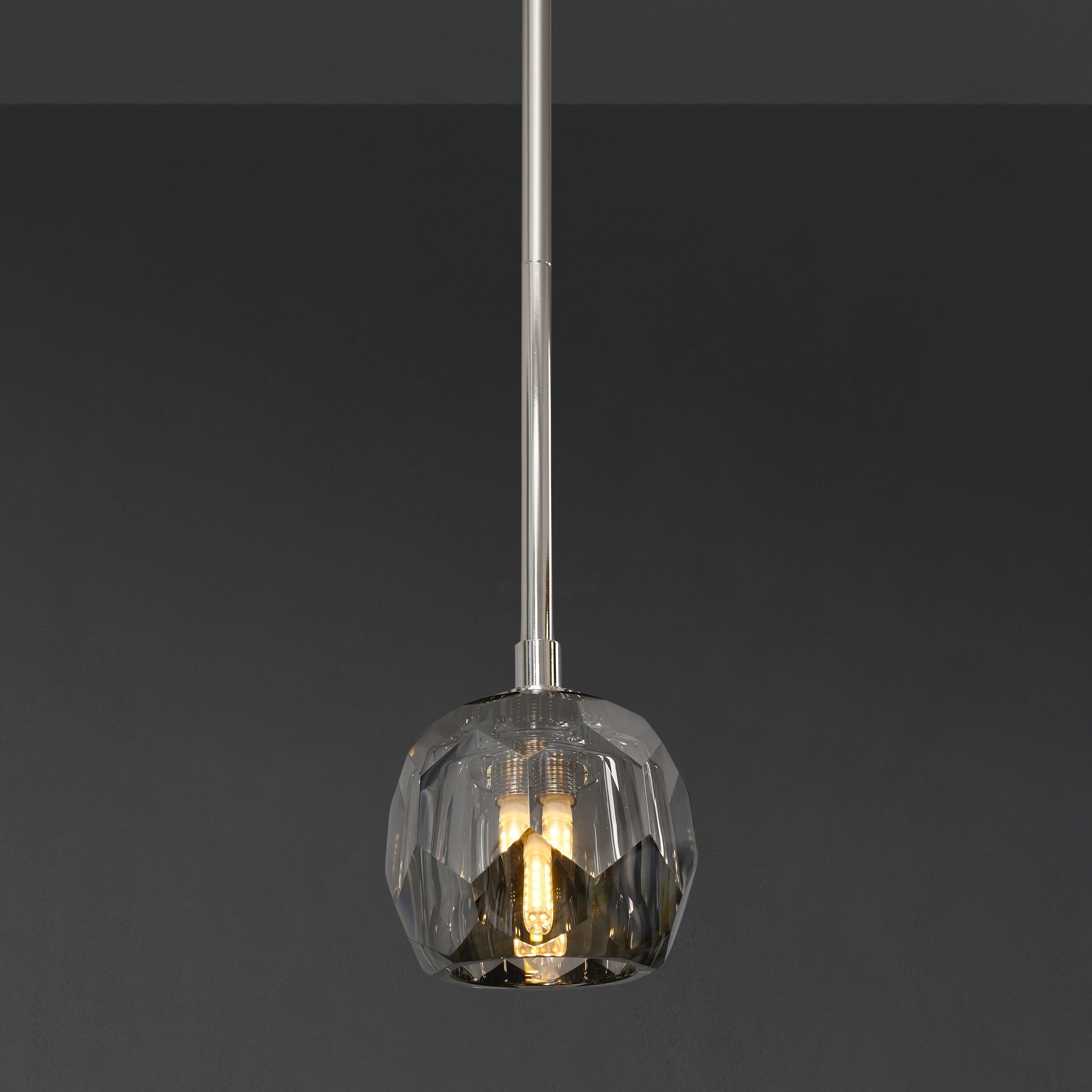 5 Inch Globe Smoked Crystal Rod Pendant Light – Boule