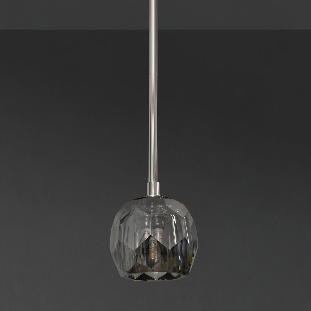 5 Inch Globe Smoked Crystal Rod Pendant Light – Boule