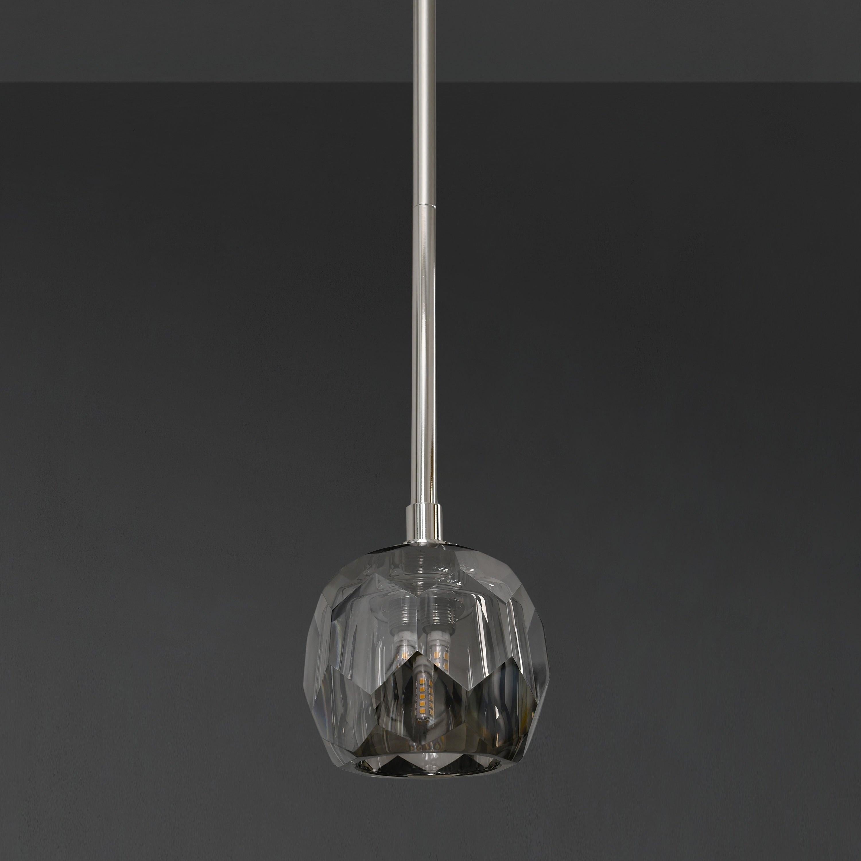 5 Inch Globe Smoked Crystal Rod Pendant Light – Boule