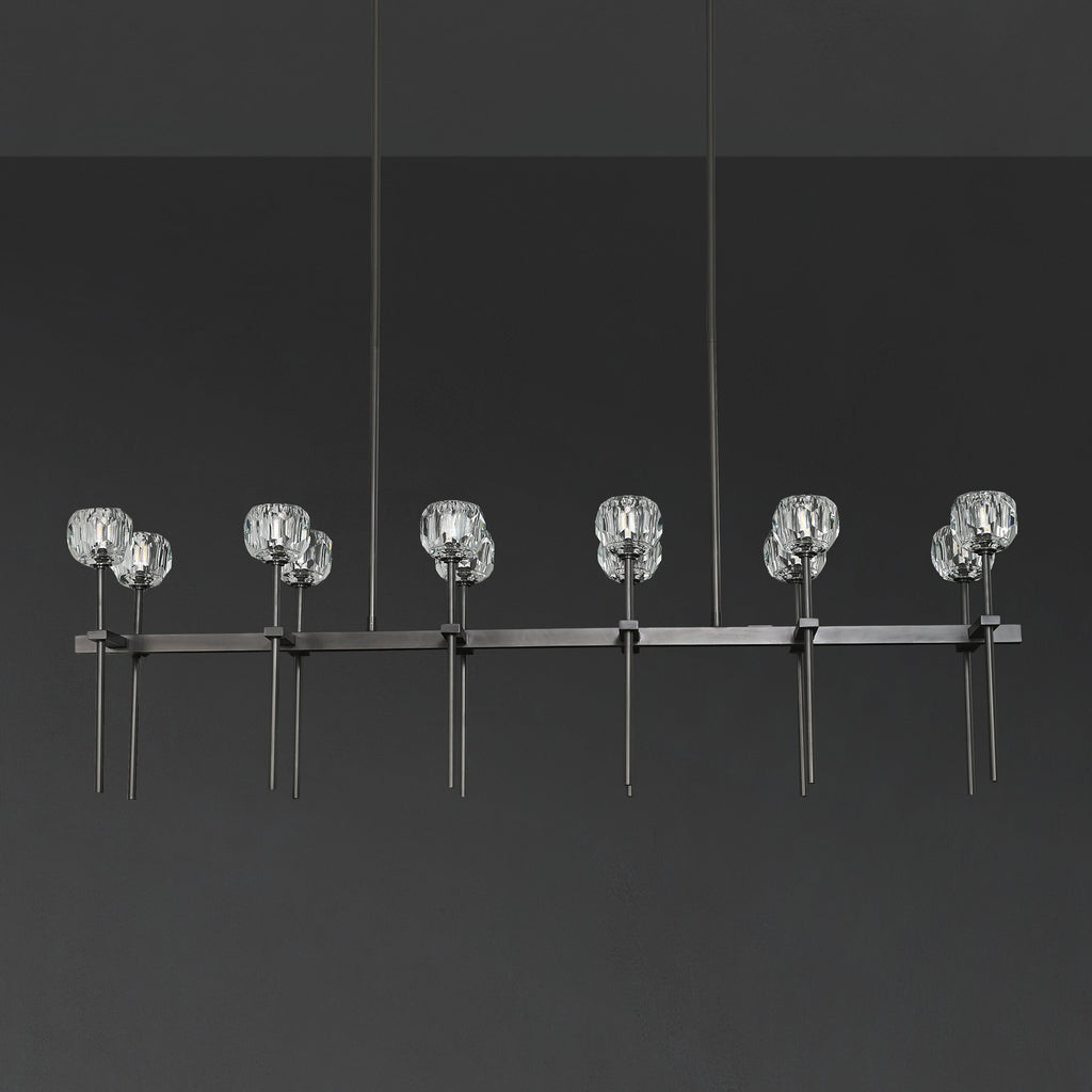 60 Inch Double Linear Crystal Globe Chandelier – Boule