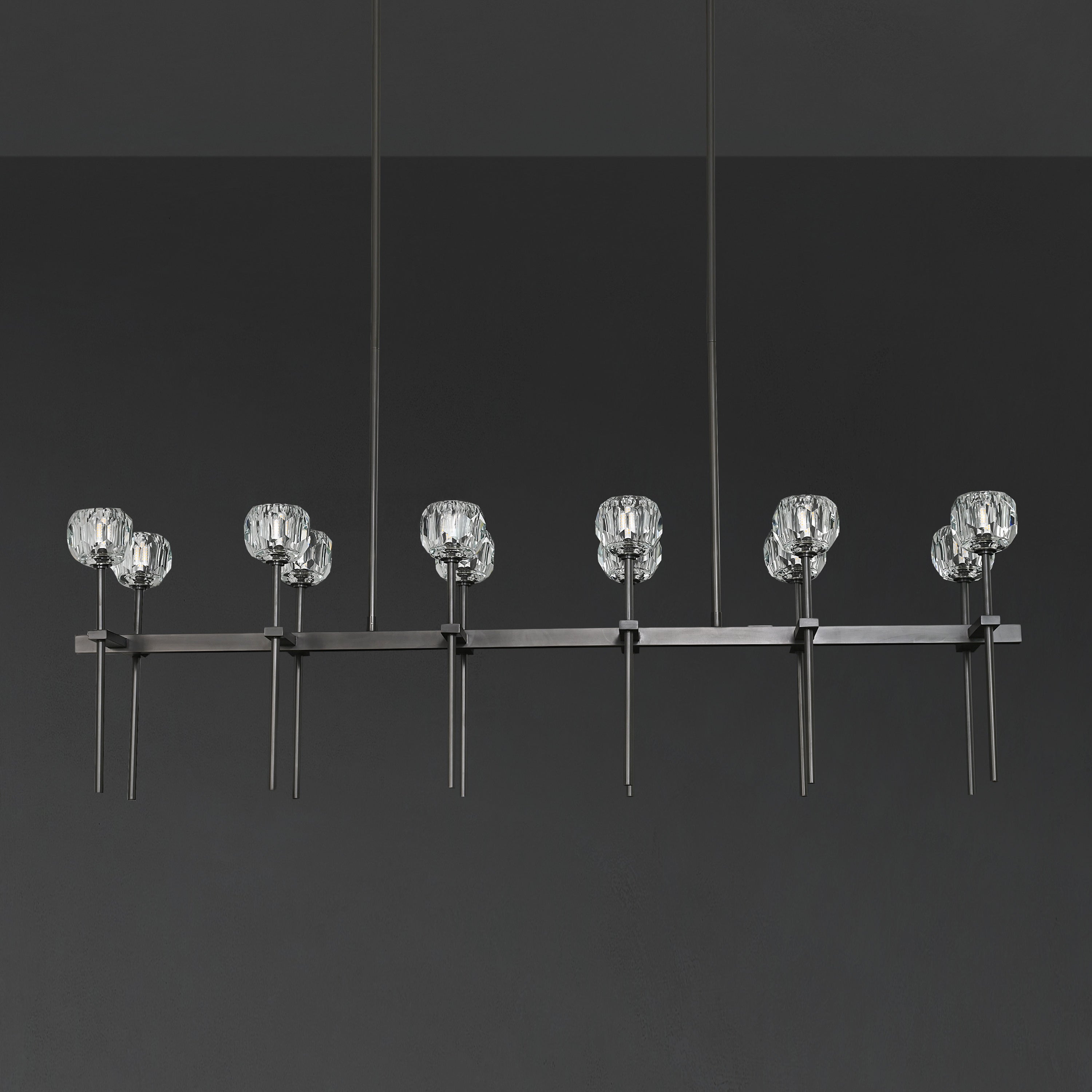 60 Inch Double Linear Crystal Globe Chandelier – Boule