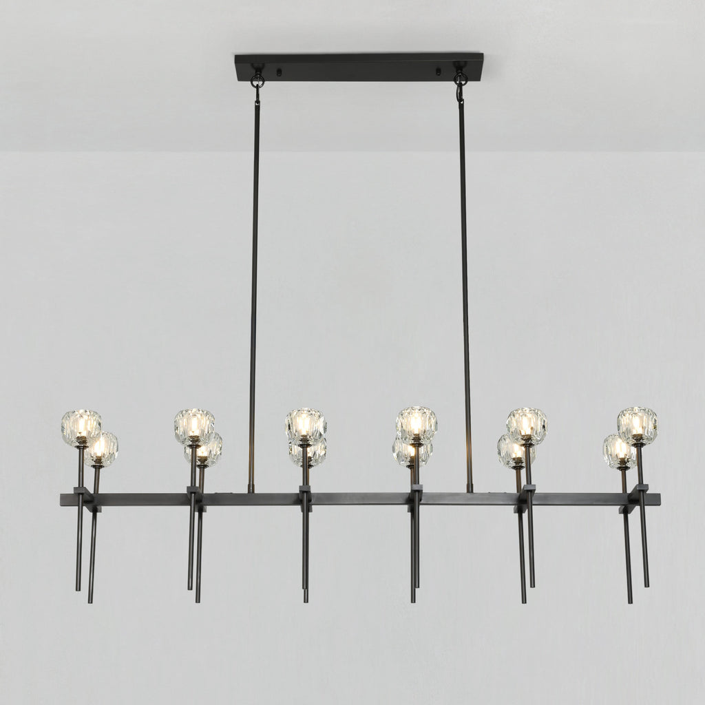 60 Inch Double Linear Crystal Globe Chandelier – Boule