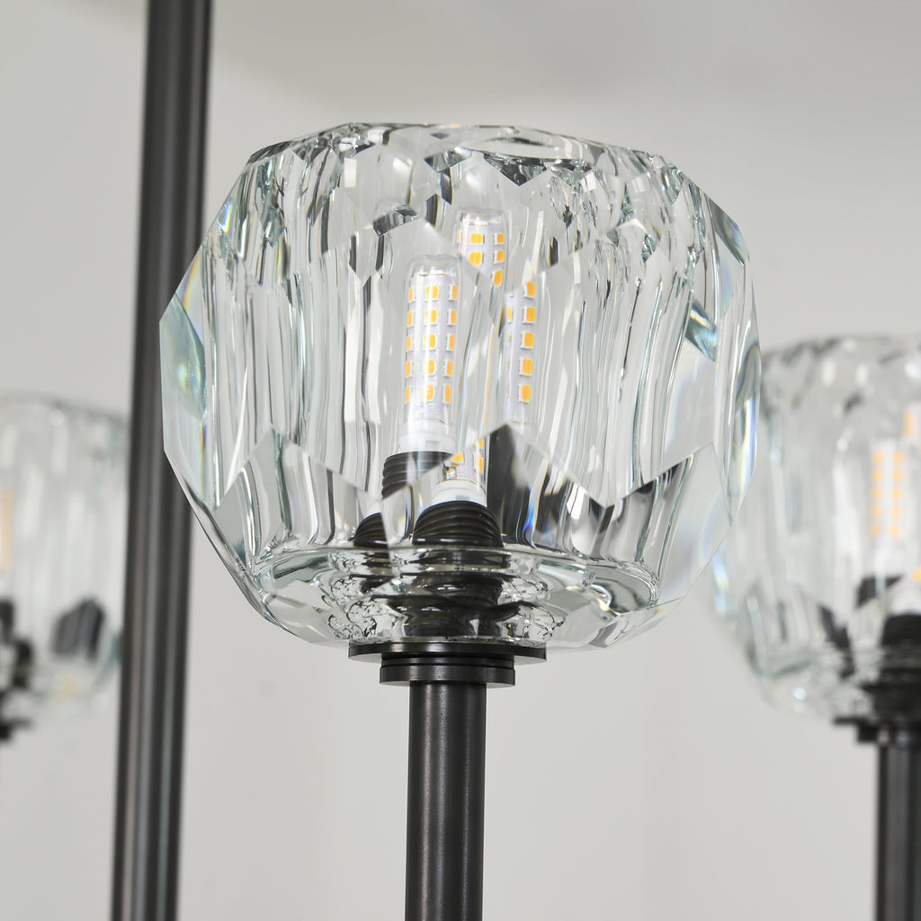 60 Inch Double Linear Crystal Globe Chandelier – Boule