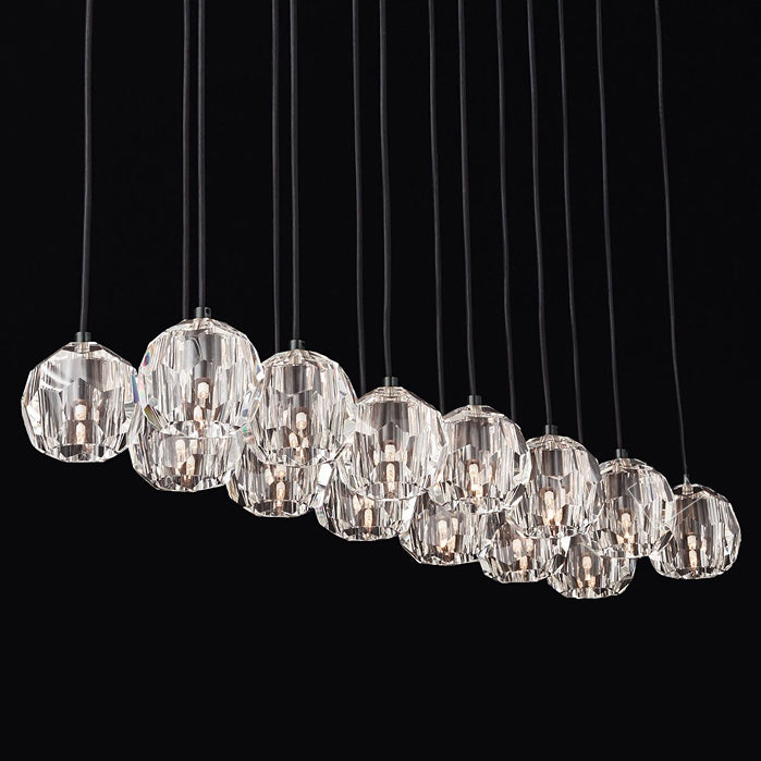 48 Inch Crystal Cluster Linear Chandelier – Boule