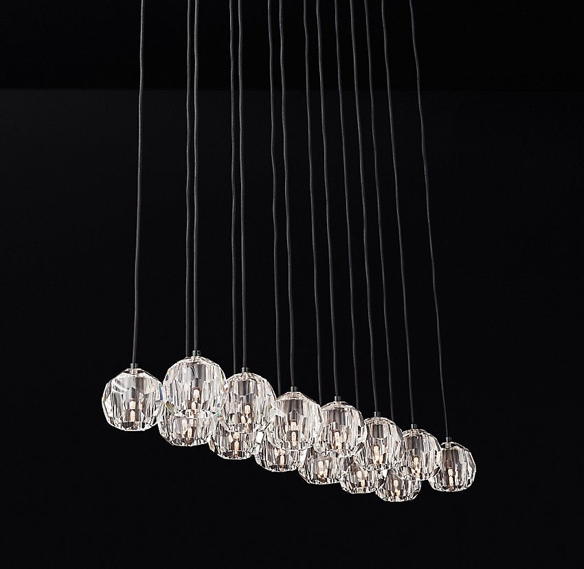 48 Inch Crystal Cluster Linear Chandelier – Boule