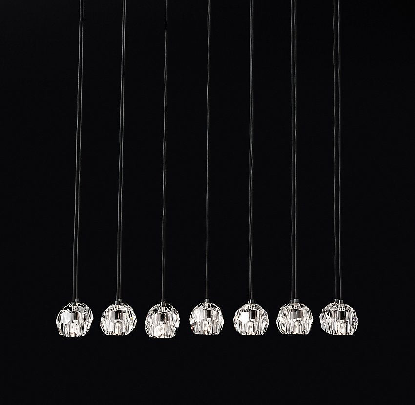 48 Inch Crystal Cluster Linear Chandelier – Boule