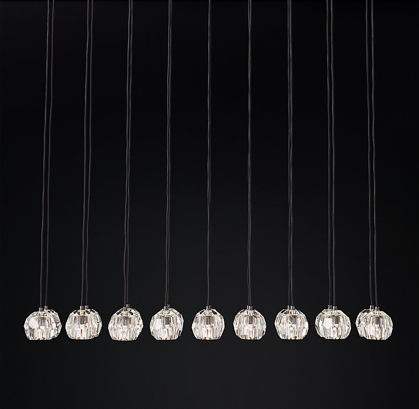 60 Inch Crystal Cluster Linear Chandelier – Boule