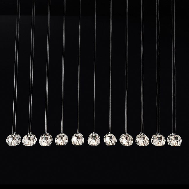 72 Inch Globe Crystal Cluster Linear Chandelier – Boule