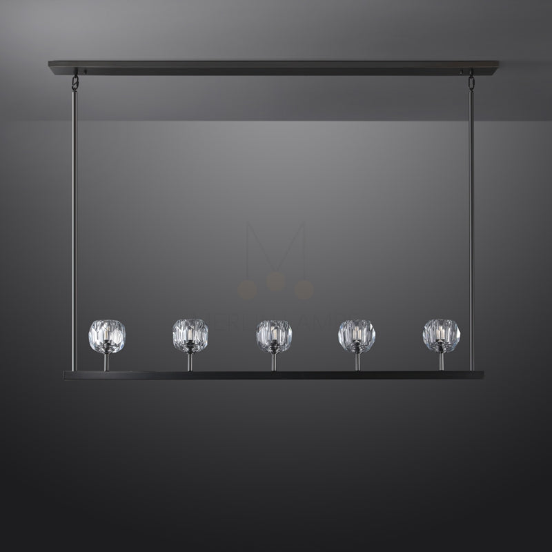 48 Inch Linear Crystal Globe Chandelier – Boule