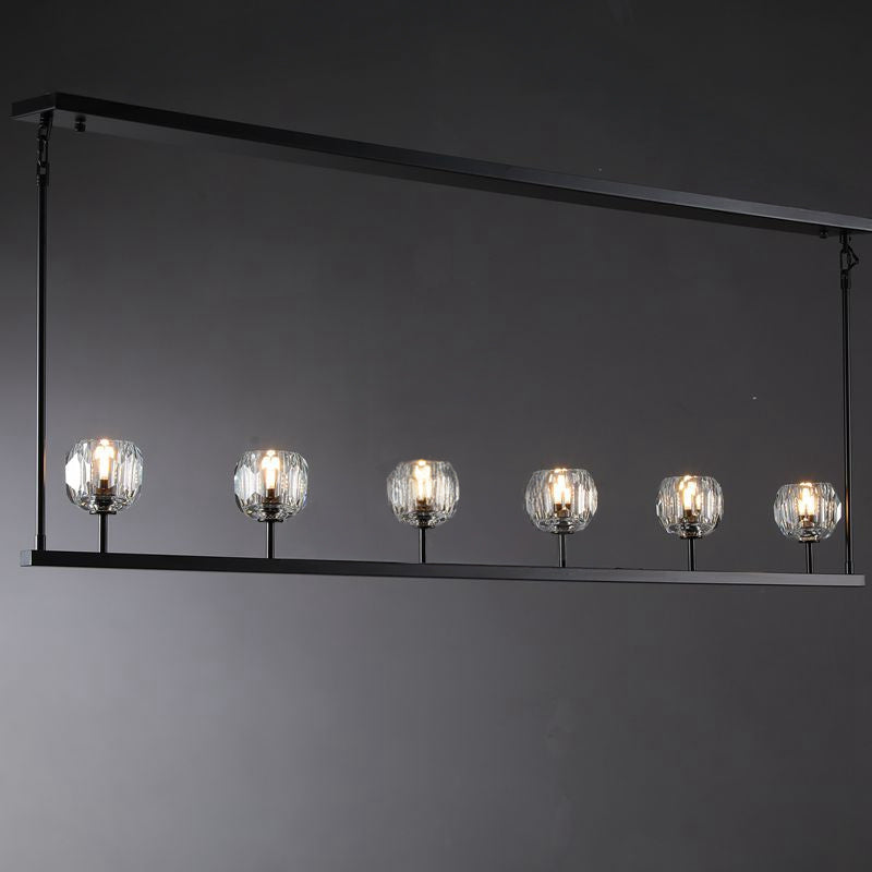 60 Inch Linear Crystal Globe Chandelier – Boule