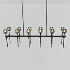 60 Inch Double Linear Smoked Crystal Globe Chandelier – Boule