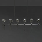 60 Inch Double Linear Smoked Crystal Globe Chandelier – Boule