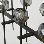 60 Inch Double Linear Smoked Crystal Globe Chandelier – Boule