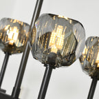 60 Inch Double Linear Smoked Crystal Globe Chandelier – Boule