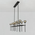 60 Inch Double Linear Smoked Crystal Globe Chandelier – Boule
