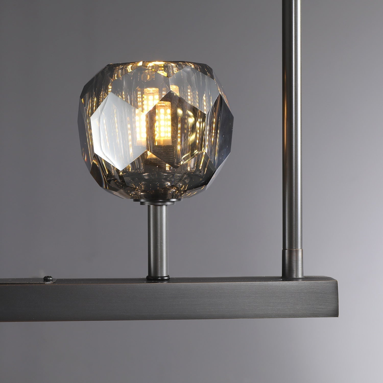 48 Inch Linear Smoked Crystal Globe Chandelier – Boule