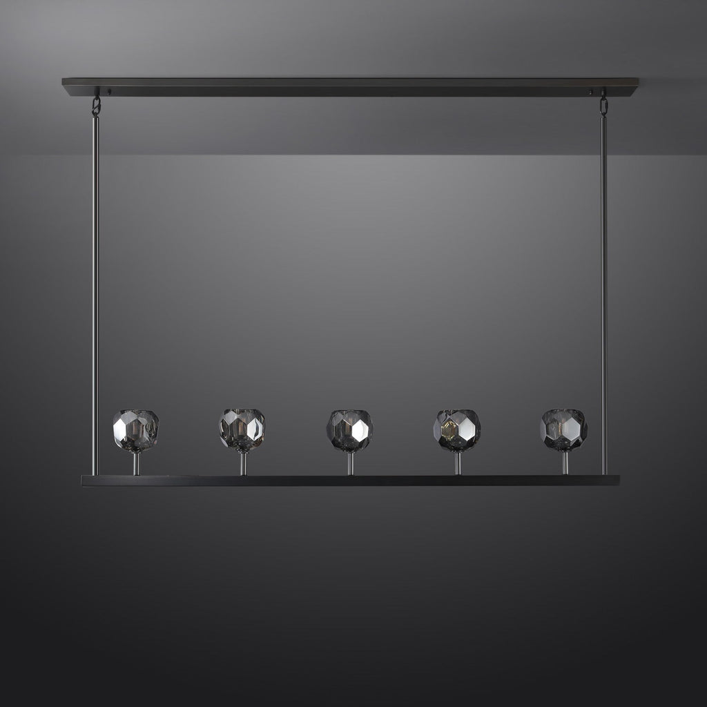 48 Inch Linear Smoked Crystal Globe Chandelier – Boule