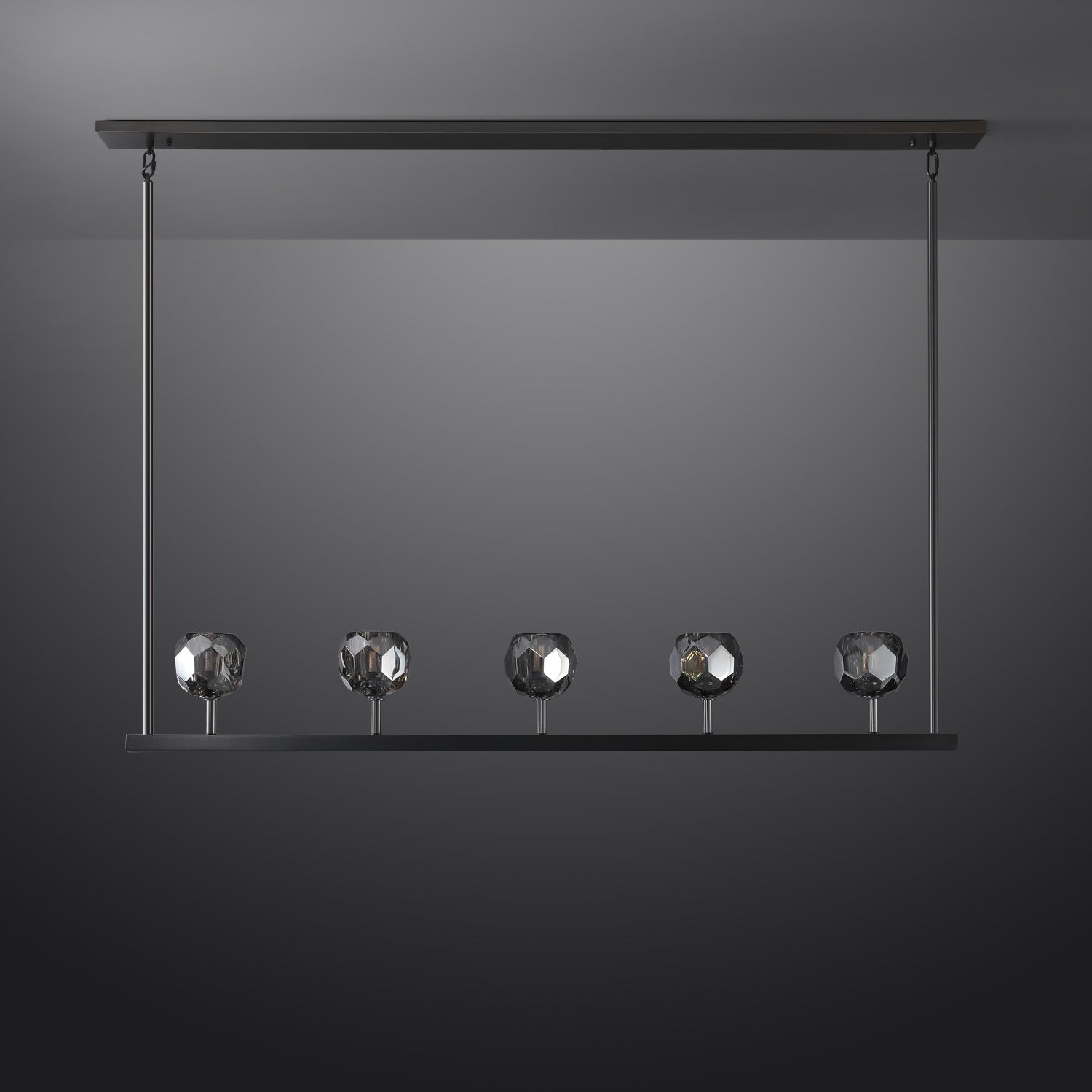 48 Inch Linear Smoked Crystal Globe Chandelier – Boule