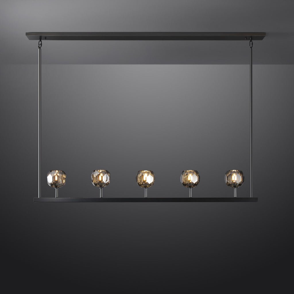 48 Inch Linear Smoked Crystal Globe Chandelier – Boule
